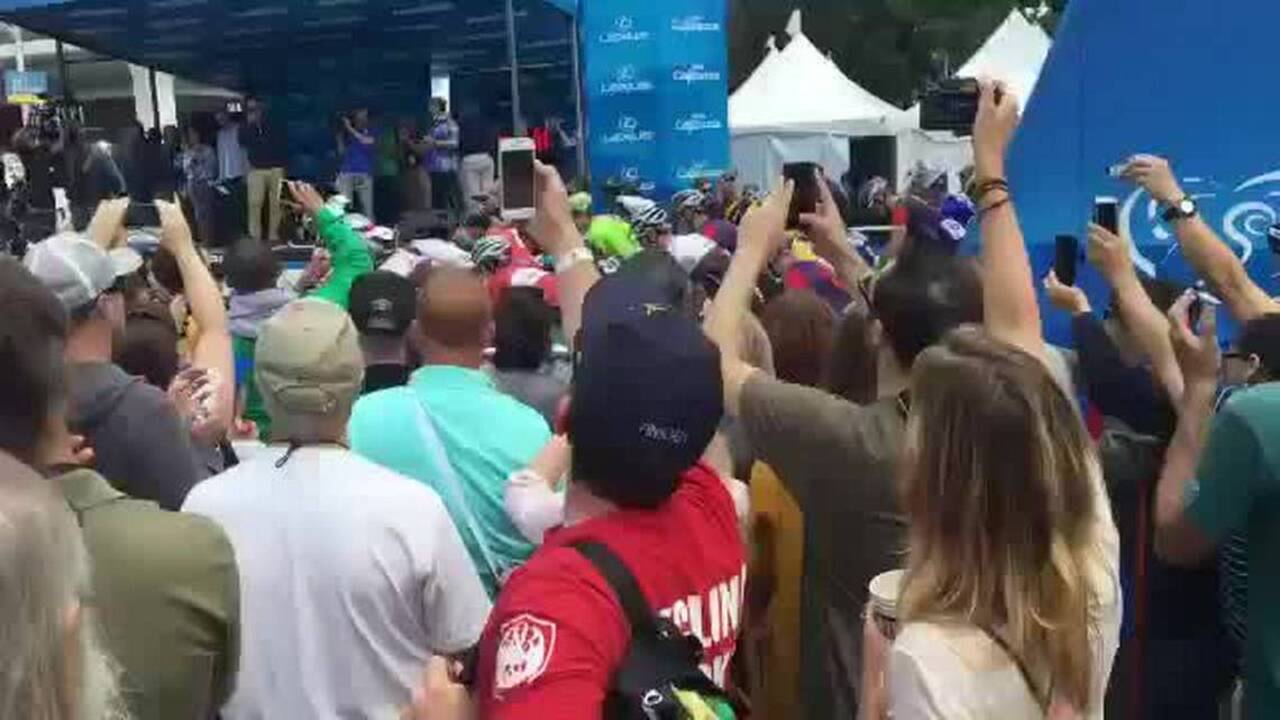 They're off: Watch Amgen Tour of California women cyclists head out