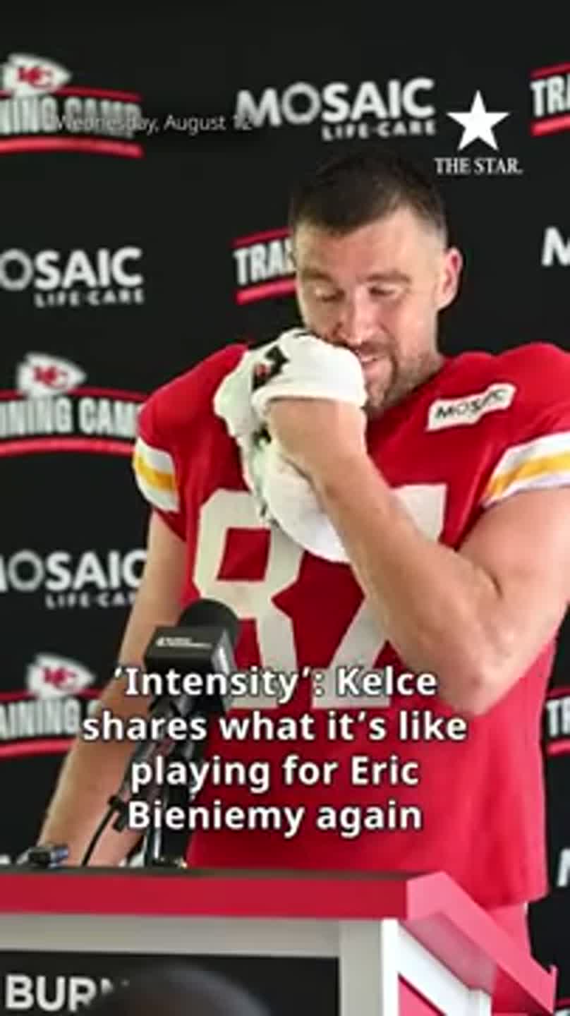 Travis Kelce gives praise to Eric Bieniemy