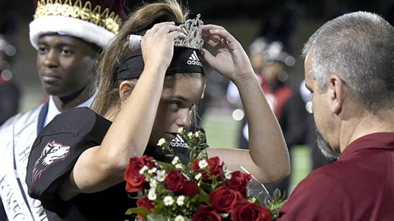 Howard kicker trades cleats and helmet for a homecoming crown