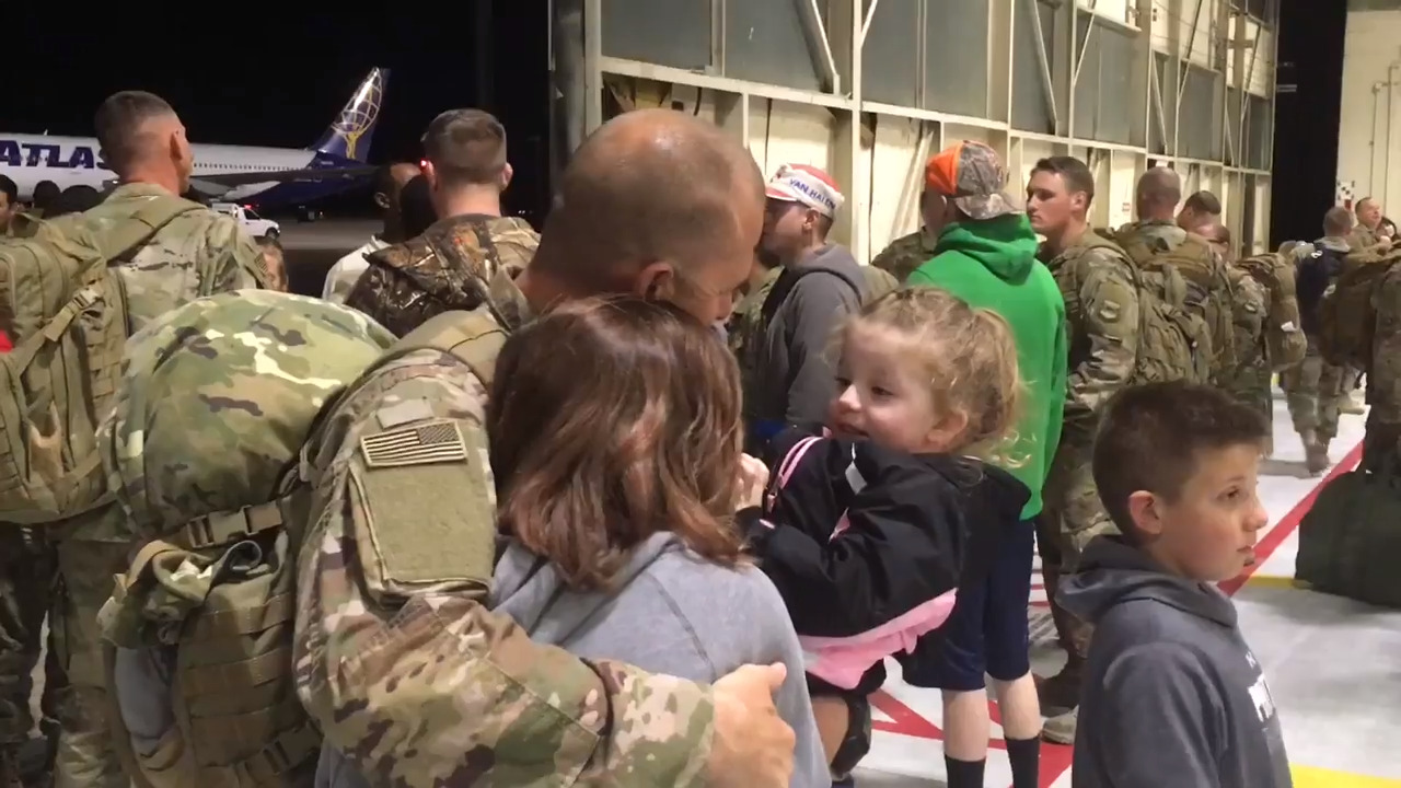 Hugs, tears and love await returned Air Force squadron in Mountain Home