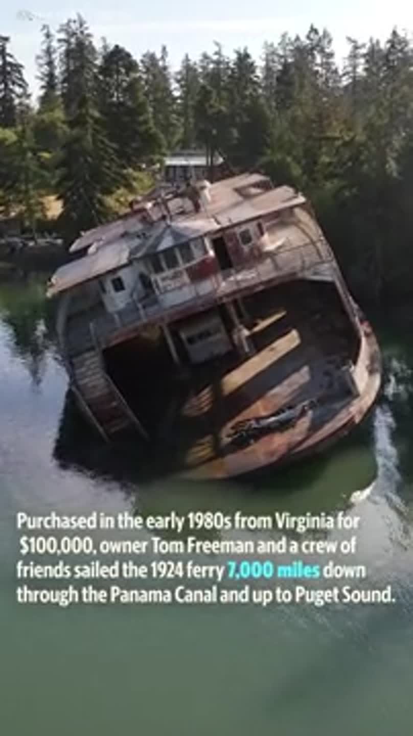 Look inside the rusting 1920s Ocean City ferry stranded on Anderson Island