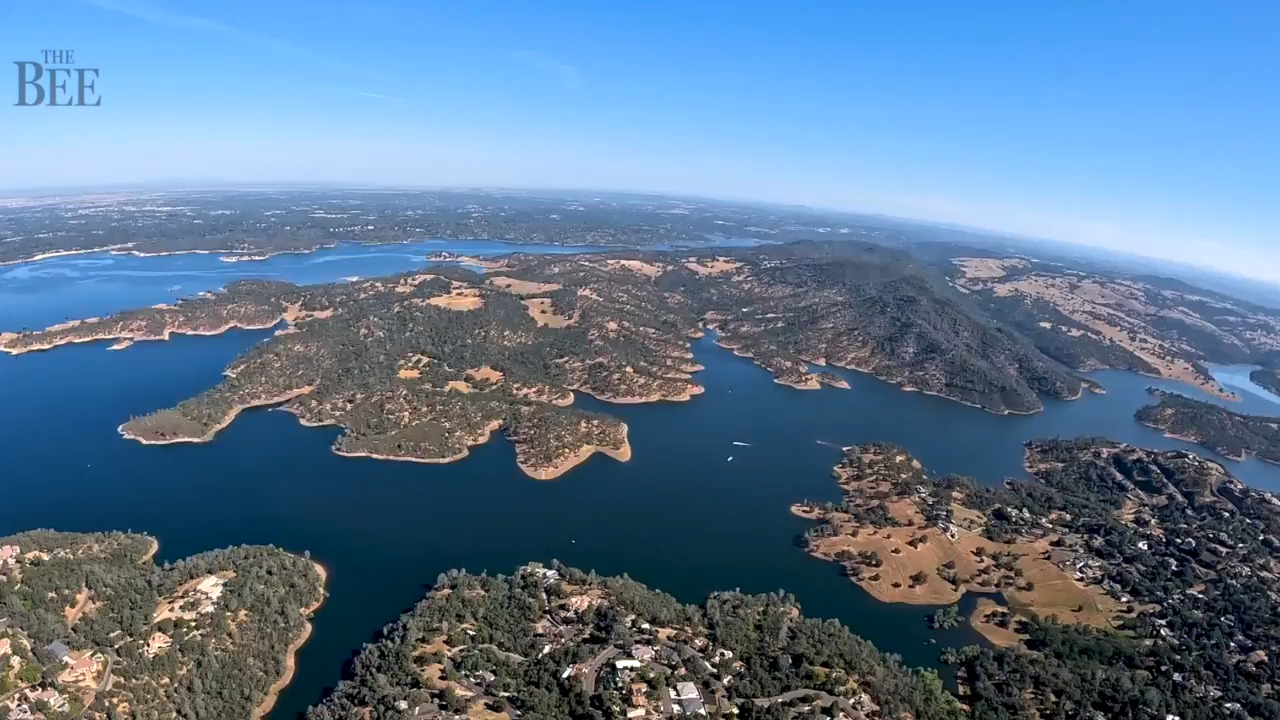An example of how far water levels at major reservoirs in California have dropped