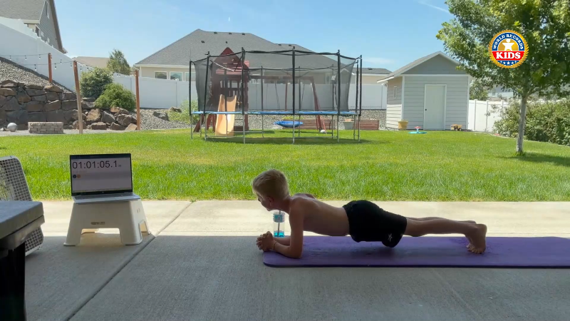 Timelapse: Tri-City 9-year-old boy breaks kids planking World Record