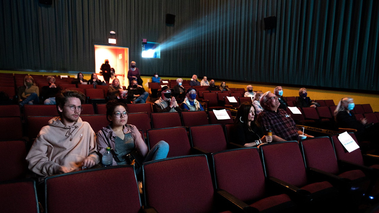 ‘It feels really good.’ See joyous film fans as landmark theater opens after COVID closure