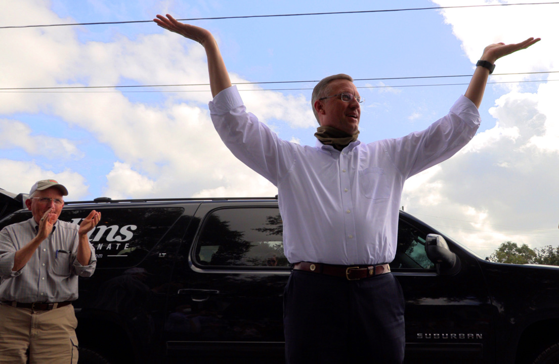 Candidate for senate rallies supporters during 17 day, 4,000 mile, 60 stop tour of Georgia