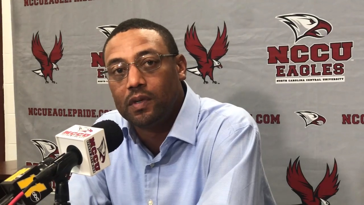 NCCU head coach Trei Oliver ahead of ECSU