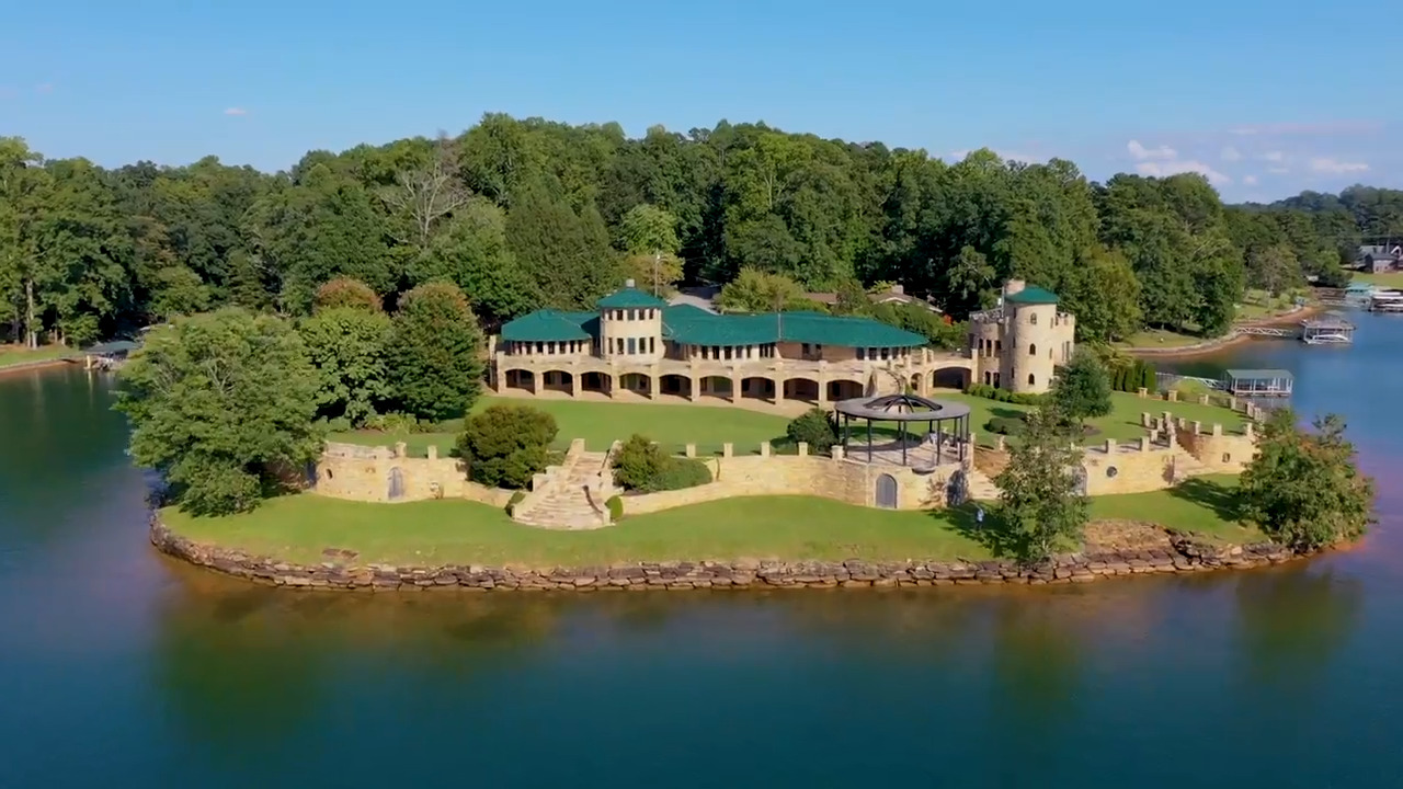 Live like royalty in this $2.8 million SC castle by a lake for sale