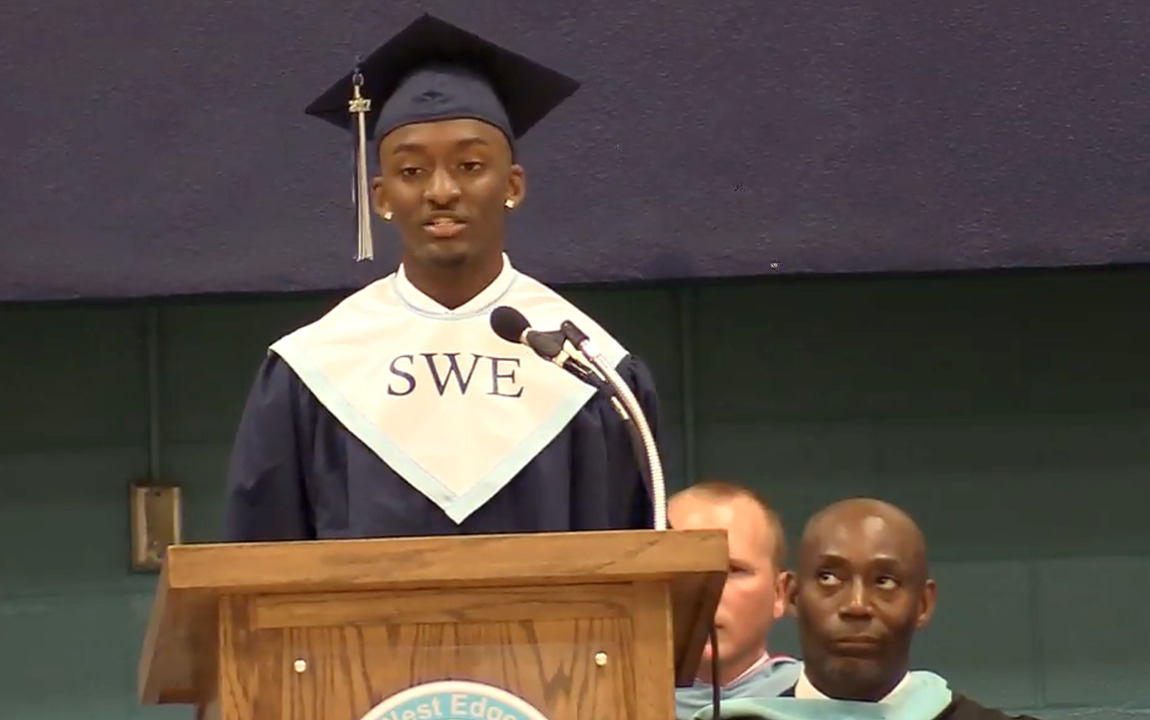 He spent two weeks working on his graduation speech. The principal said no. He did anyway.