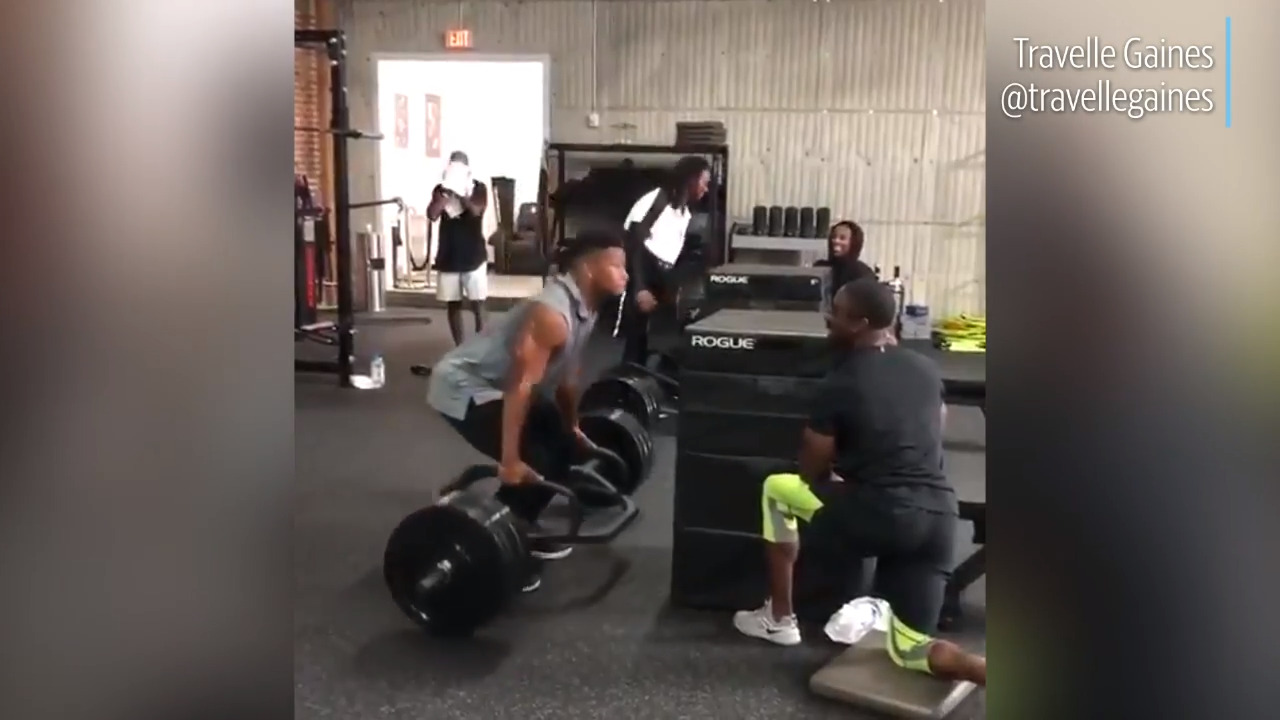 NFL stars Saquon Barkley, Todd Gurley show off superhuman strength in offseason workouts