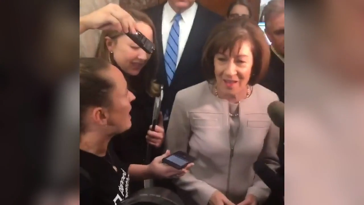 Kavanaugh protesters yell at Sen. Collins for voting ‘yes’ on procedural vote