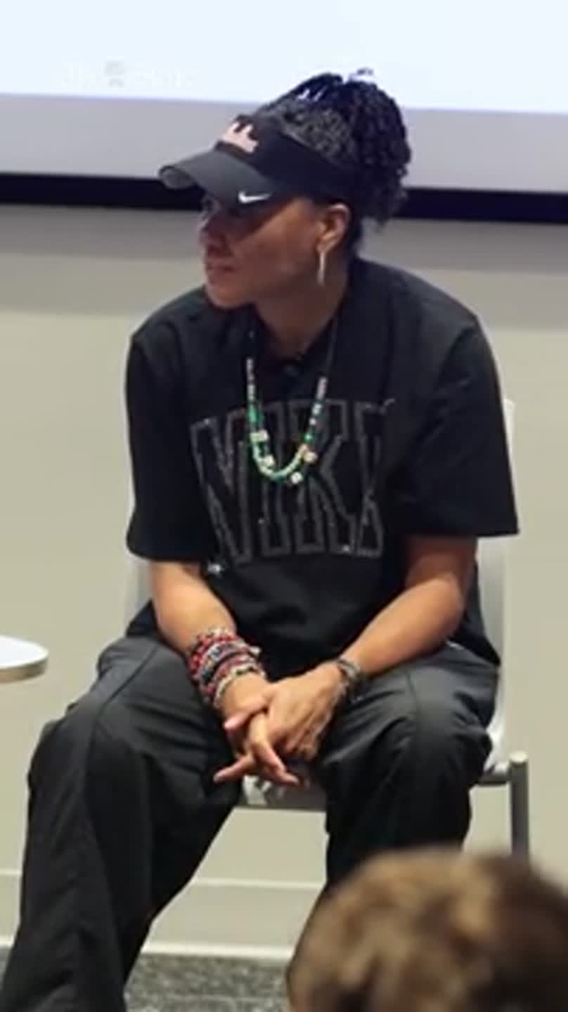 Dawn Staley speaks to The Dawn Staley Leadership Academy