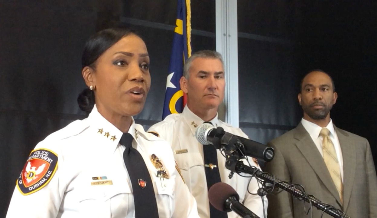 Durham police chief briefs reporters after fatal officer-involved shooting