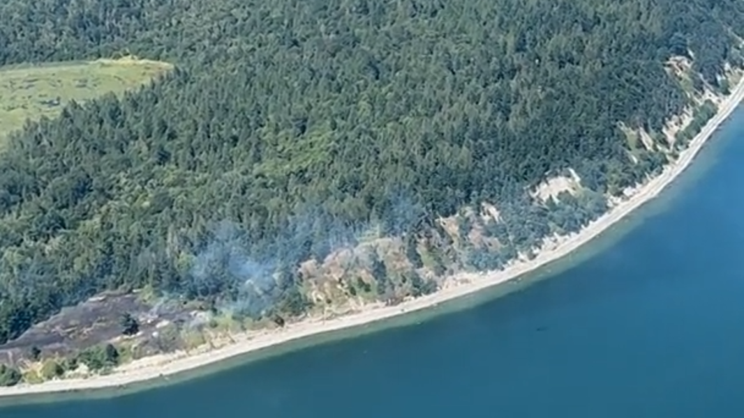 VIDEO: Aerial plane footage captures fire on Portage Island in Whatcom County