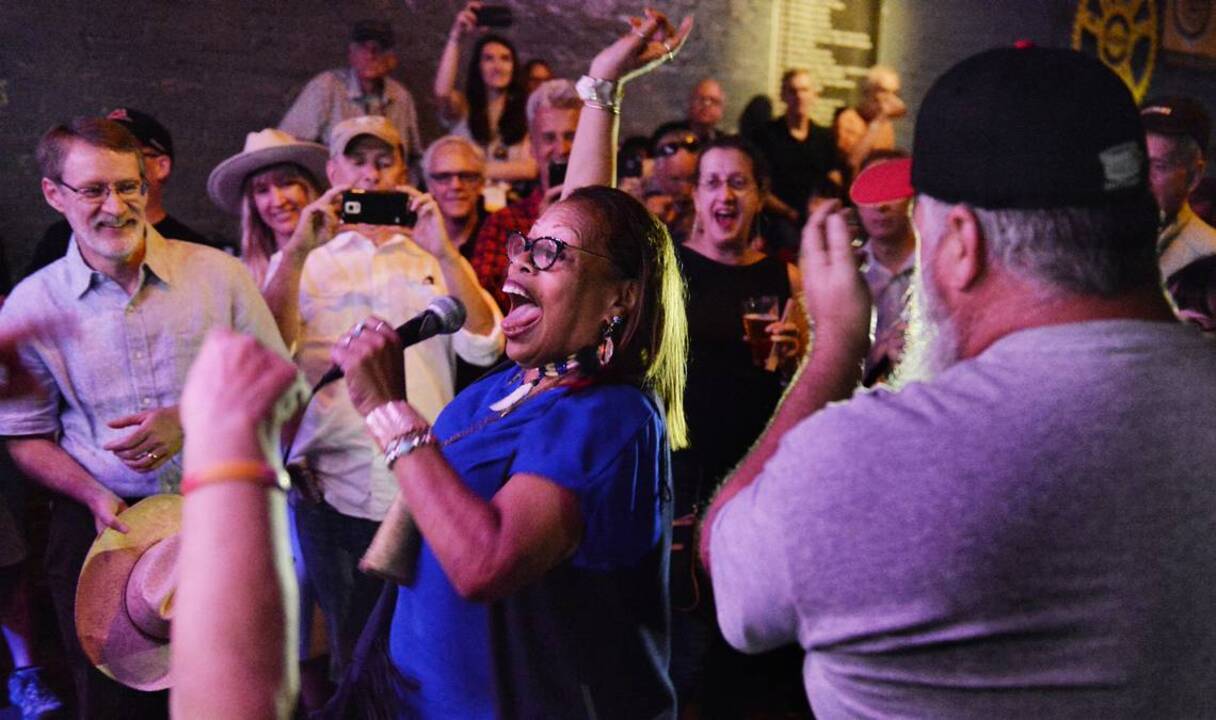 The Ebony Hillbillies rock the crowd at World of Bluegrass Shout & Shine Jam
