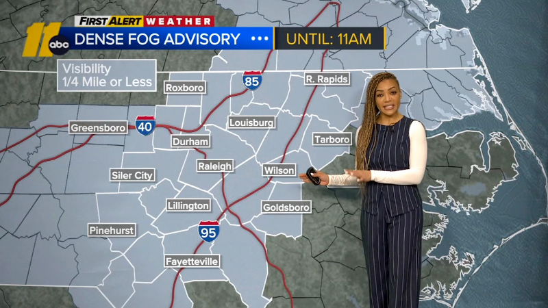 Dense fog advisory issued for Triangle with quarter-mile visibility forecast