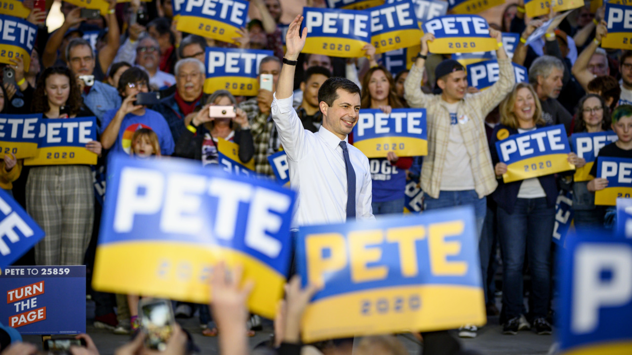 Watch Pete Buttigieg speak in Sacramento’s Cesar Chavez Plaza