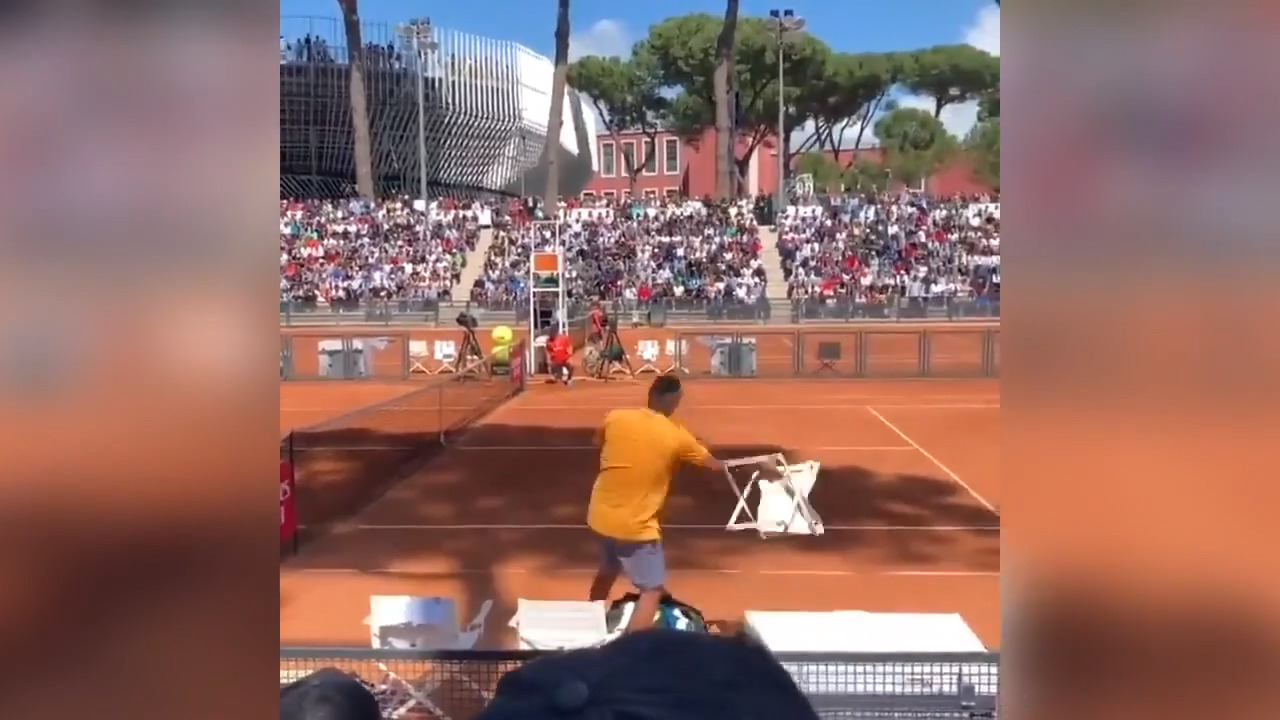 Tennis Meltdown: Kyrgios DQ’d from Italian Open after throwing chair onto court