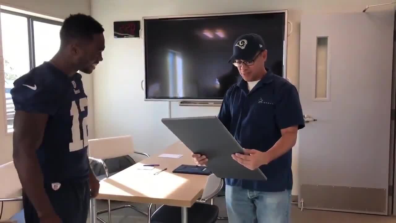 Former Stockton  prep star Brandin Cooks surprises Rams’ team custodian with trip to Super Bowl