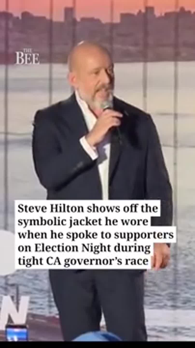 Steve Hilton proudly shows off symbolic jacket to Election Night supporters