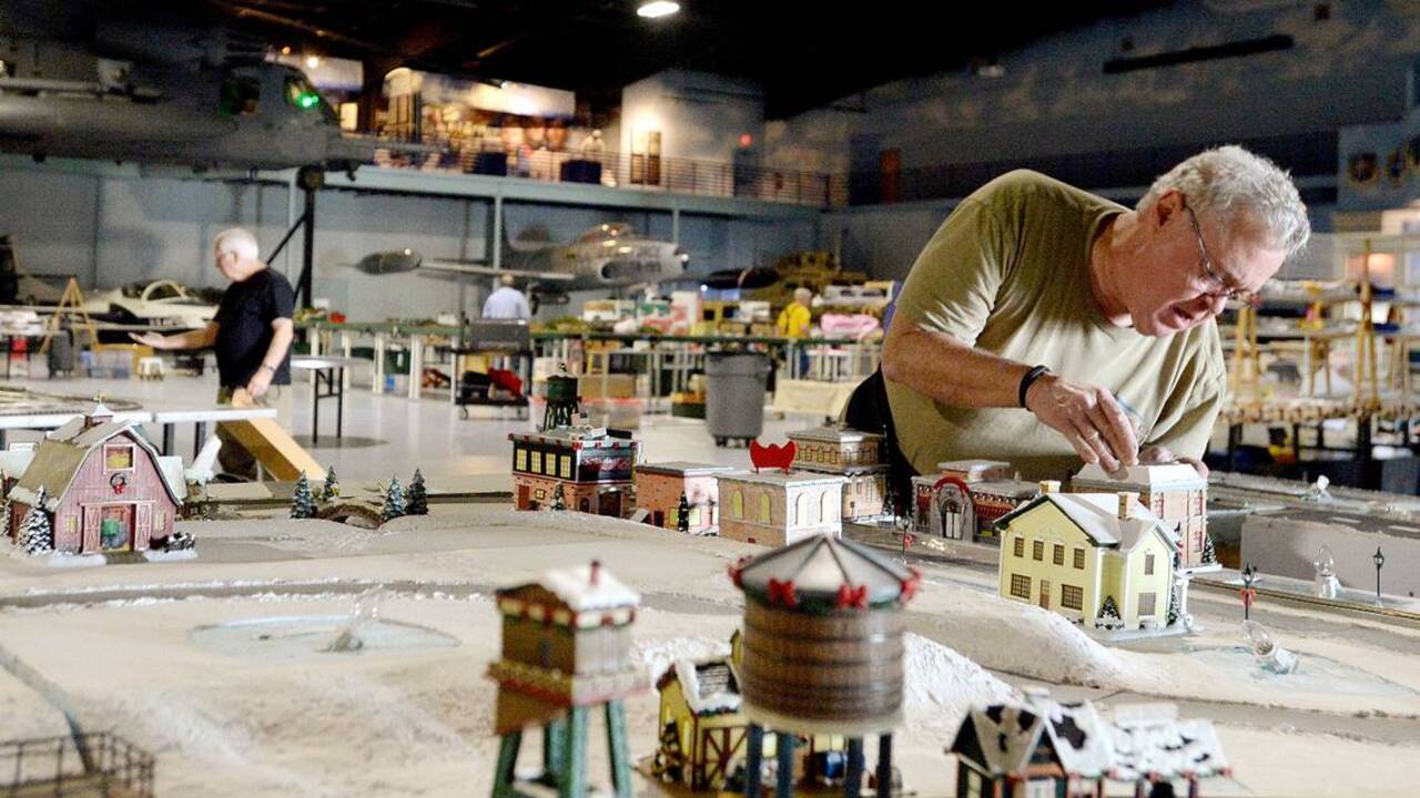 Trains take over plane hanger for a week at museum