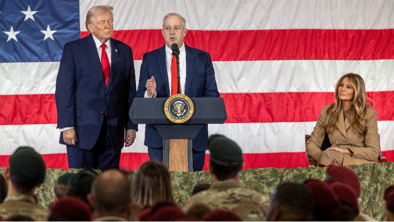 Trump disregards military tradition with partisan speech at Fort Bragg