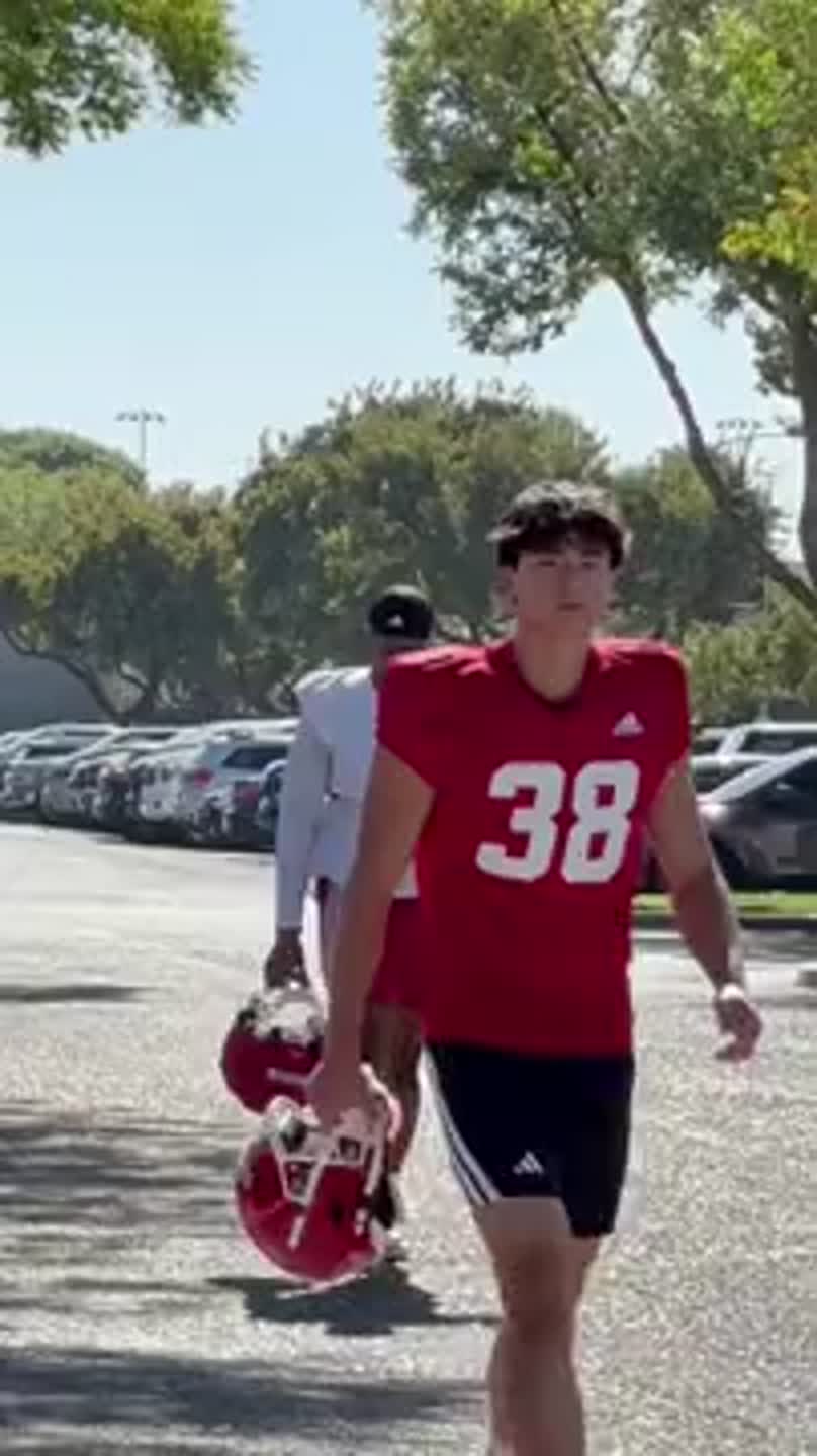 Fresno State football players make way to practice field on first day of camp