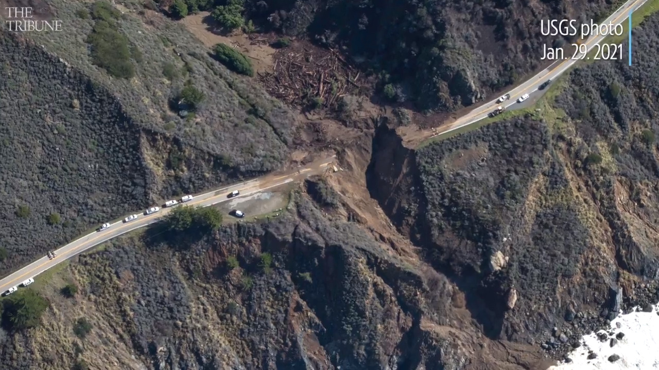 Big Sur mudslide destroys Highway 1, closes road at Rat Creek | San Luis  Obispo Tribune