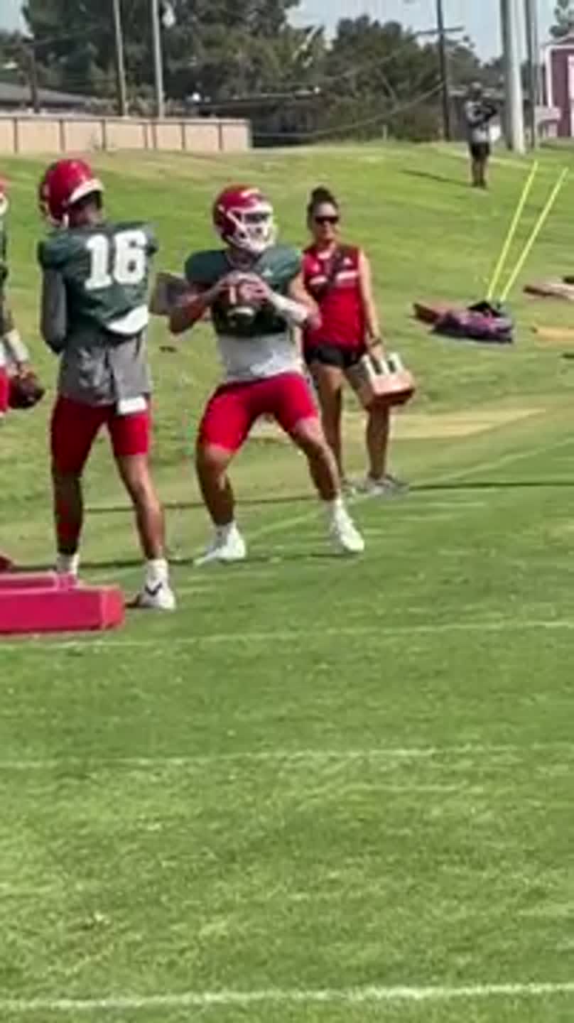 Watch Fresno State QB Jayden Mandal in individual drills