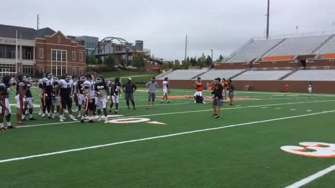 Competition heats up at Mercer football practice