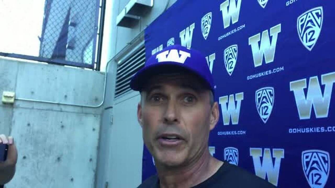 Huskies coach Chris Petersen discusses Vicis helmets being pulled