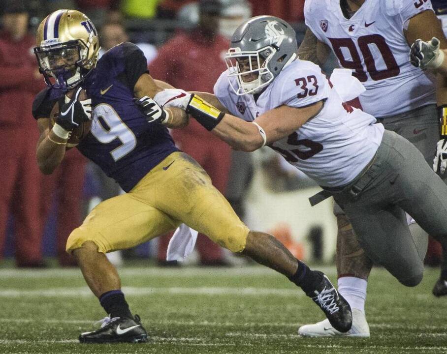 UW tailback Myles Gaskin on the team rolling up 328 rushing yards against WSU
