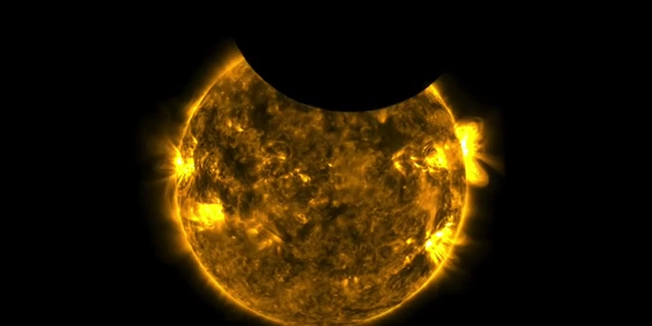 Rare double eclipse captured in space
