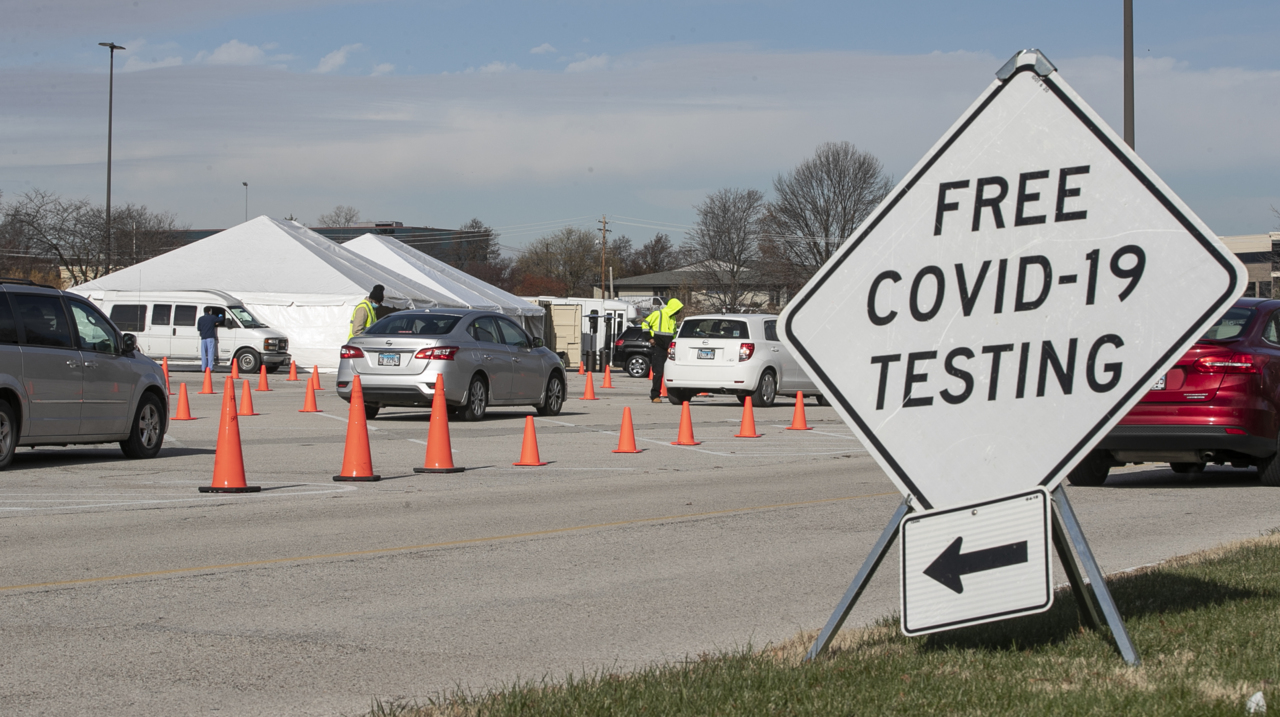 FILE VIDEO: COVID-19 testing center at St. Clair Square mall in Fairview Heights