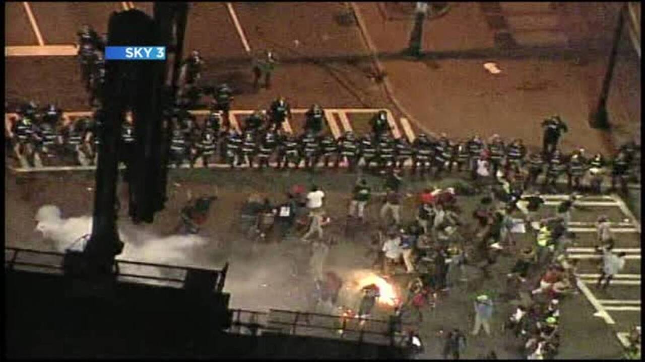 WBTV Sky 3 aerial footage of protest