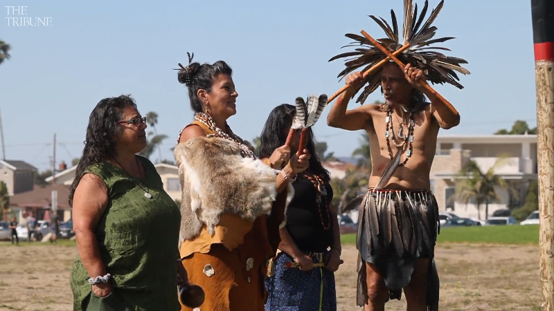 Chumash celebrate Indigenous People’s Day in Pismo Beach, CA.