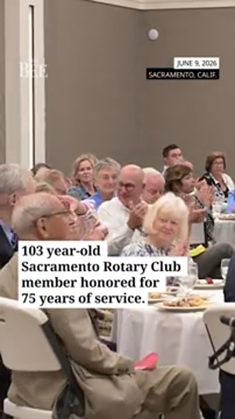 Watch Sacramento Rotary Club honor 103-year-old member for 75 years of service