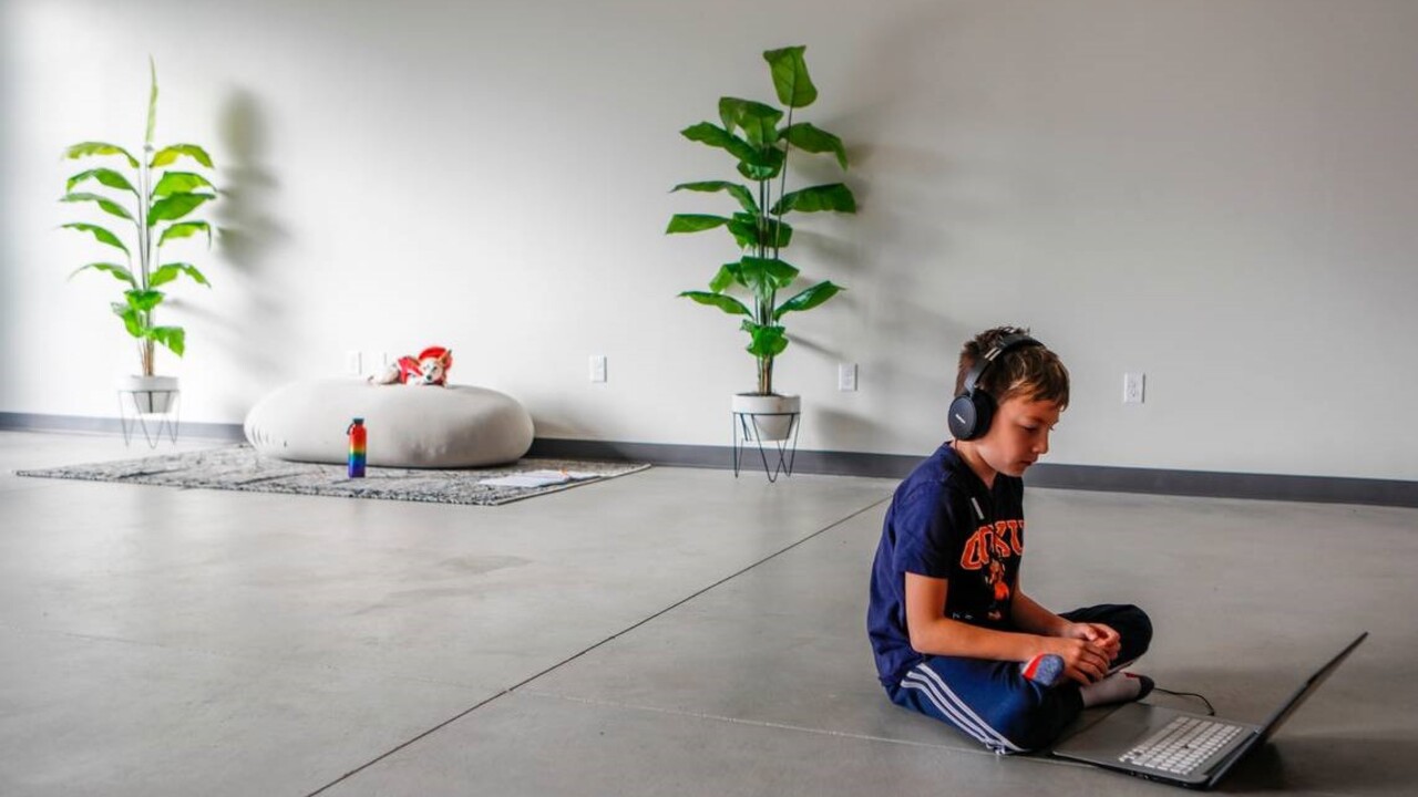 Worried about child care in remote school? Woman turns event space into learning center